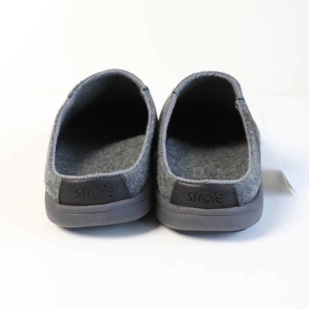 NWT Strole Men's Wool Clogs Orthopedic Support Gray new wide foot comfy cozy - Picture 8 of 8